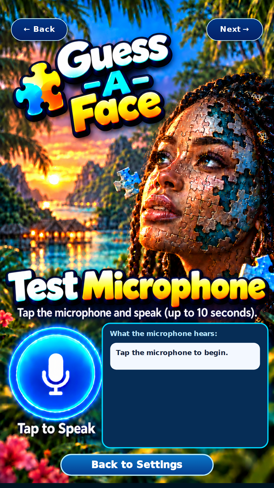 Guess A Face Test Microphone